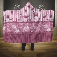 Hawaii Christmas In July Hooded Blanket Dusty Pink Mele Kalikimaka Sea Animals
