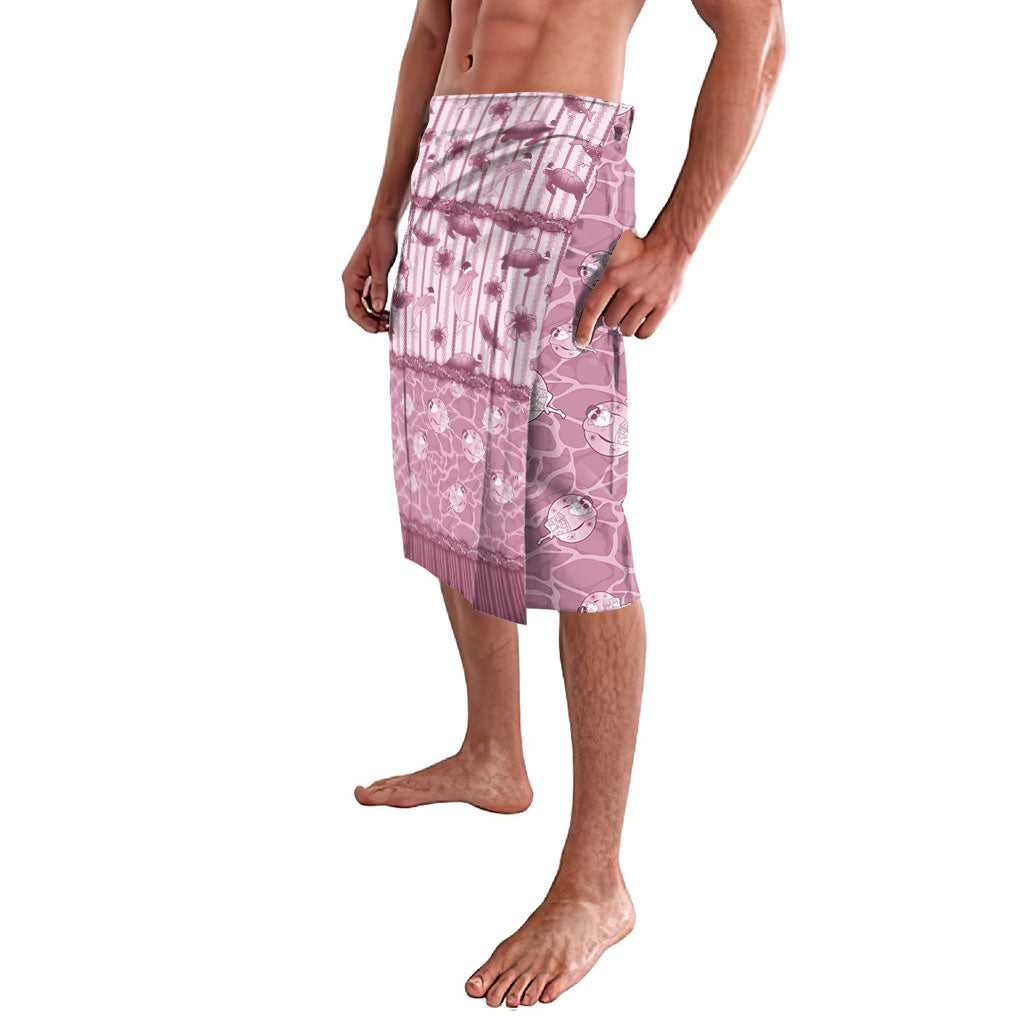 Hawaii Christmas In July Lavalava Dusty Pink Mele Kalikimaka Sea Animals