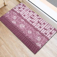 Hawaii Christmas In July Rubber Doormat Dusty Pink Mele Kalikimaka Sea Animals DT05 - Polynesian Pride