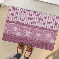 Hawaii Christmas In July Rubber Doormat Dusty Pink Mele Kalikimaka Sea Animals DT05 - Polynesian Pride