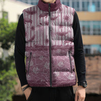 Hawaii Christmas In July Sleeveless Puffer Jacket Dusty Pink Mele Kalikimaka Sea Animals DT05 - Polynesian Pride