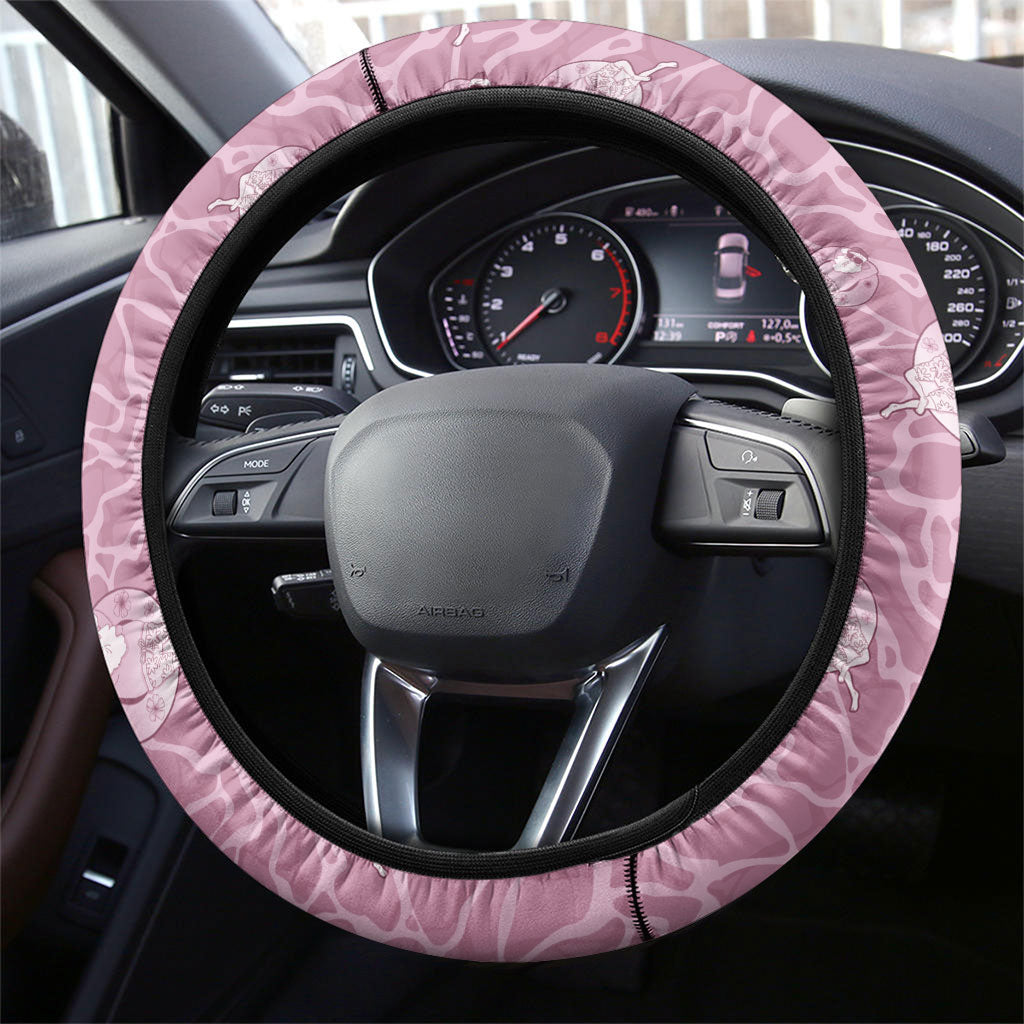 Hawaii Christmas In July Steering Wheel Cover Dusty Pink Mele Kalikimaka Sea Animals