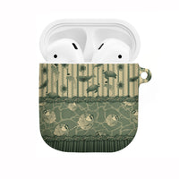 Hawaii Christmas In July AirPods Case Olive Green Mele Kalikimaka Sea Animals