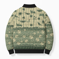 Hawaii Christmas In July Bomber Puffer Jacket Olive Green Mele Kalikimaka Sea Animals DT05 - Polynesian Pride