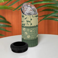 Hawaii Christmas In July 4 in 1 Can Cooler Tumbler Olive Green Mele Kalikimaka Sea Animals DT05 - Polynesian Pride