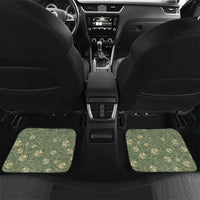 Hawaii Christmas In July Car Mats Olive Green Mele Kalikimaka Sea Animals DT05 Set 2pcs - Back Green - Polynesian Pride