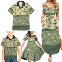 Hawaii Christmas In July Family Matching Summer Maxi Dress and Hawaiian Shirt Olive Green Mele Kalikimaka Sea Animals DT05 - Polynesian Pride