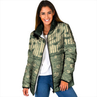 Hawaii Christmas In July Padded Jacket Olive Green Mele Kalikimaka Sea Animals DT05 Women Green - Polynesian Pride