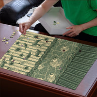 Hawaii Christmas In July Puzzle Olive Green Mele Kalikimaka Sea Animals DT05 - Polynesian Pride