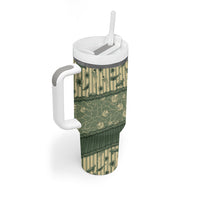 Hawaii Christmas In July Tumbler With Handle Olive Green Mele Kalikimaka Sea Animals