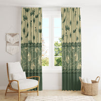 Hawaii Christmas In July Window Curtain Olive Green Mele Kalikimaka Sea Animals