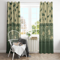 Hawaii Christmas In July Window Curtain Olive Green Mele Kalikimaka Sea Animals