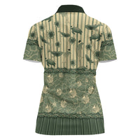 Hawaii Christmas In July Women Polo Shirt Olive Green Mele Kalikimaka Sea Animals DT05 - Polynesian Pride