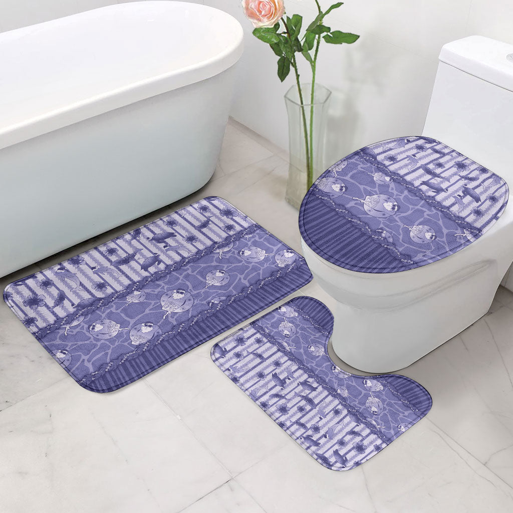 Hawaii Christmas In July Bathroom Set Amethyst Purple Mele Kalikimaka Sea Animals DT05 - Polynesian Pride