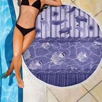 Hawaii Christmas In July Beach Blanket Amethyst Purple Mele Kalikimaka Sea Animals DT05 - Polynesian Pride