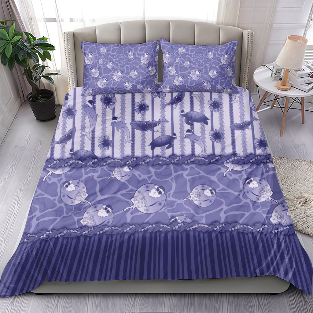 Hawaii Christmas In July Bedding Set Amethyst Purple Mele Kalikimaka Sea Animals DT05 - Polynesian Pride