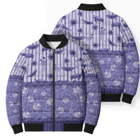 Hawaii Christmas In July Bomber Puffer Jacket Amethyst Purple Mele Kalikimaka Sea Animals DT05 - Polynesian Pride