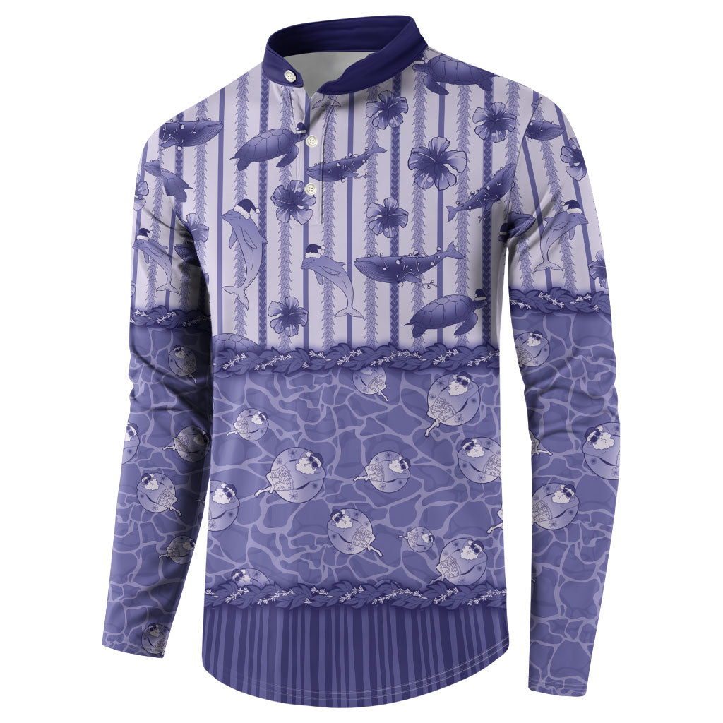 Hawaii Christmas In July Button Sweatshirt Amethyst Purple Mele Kalikimaka Sea Animals DT05 - Polynesian Pride