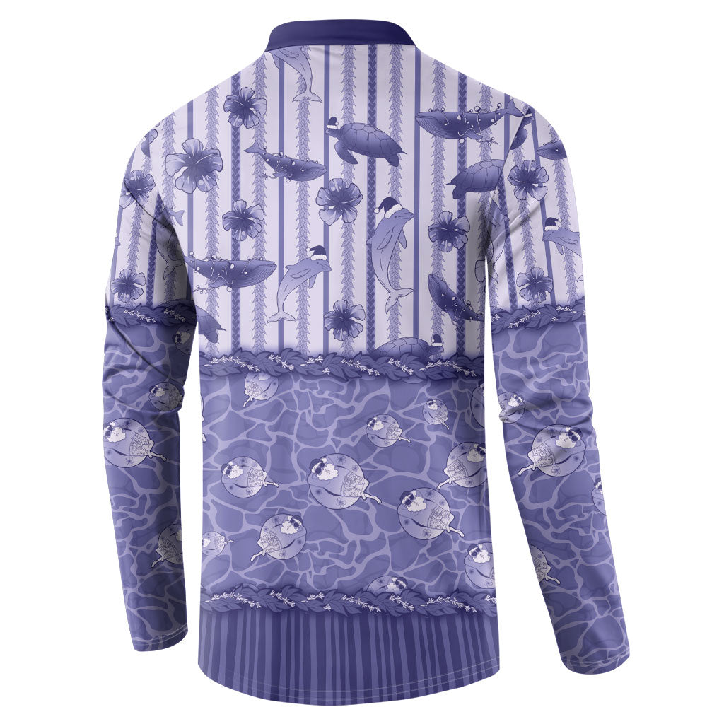 Hawaii Christmas In July Button Sweatshirt Amethyst Purple Mele Kalikimaka Sea Animals DT05 - Polynesian Pride