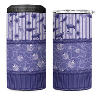 Hawaii Christmas In July 4 in 1 Can Cooler Tumbler Amethyst Purple Mele Kalikimaka Sea Animals DT05 One Size: 16 oz Purple - Polynesian Pride