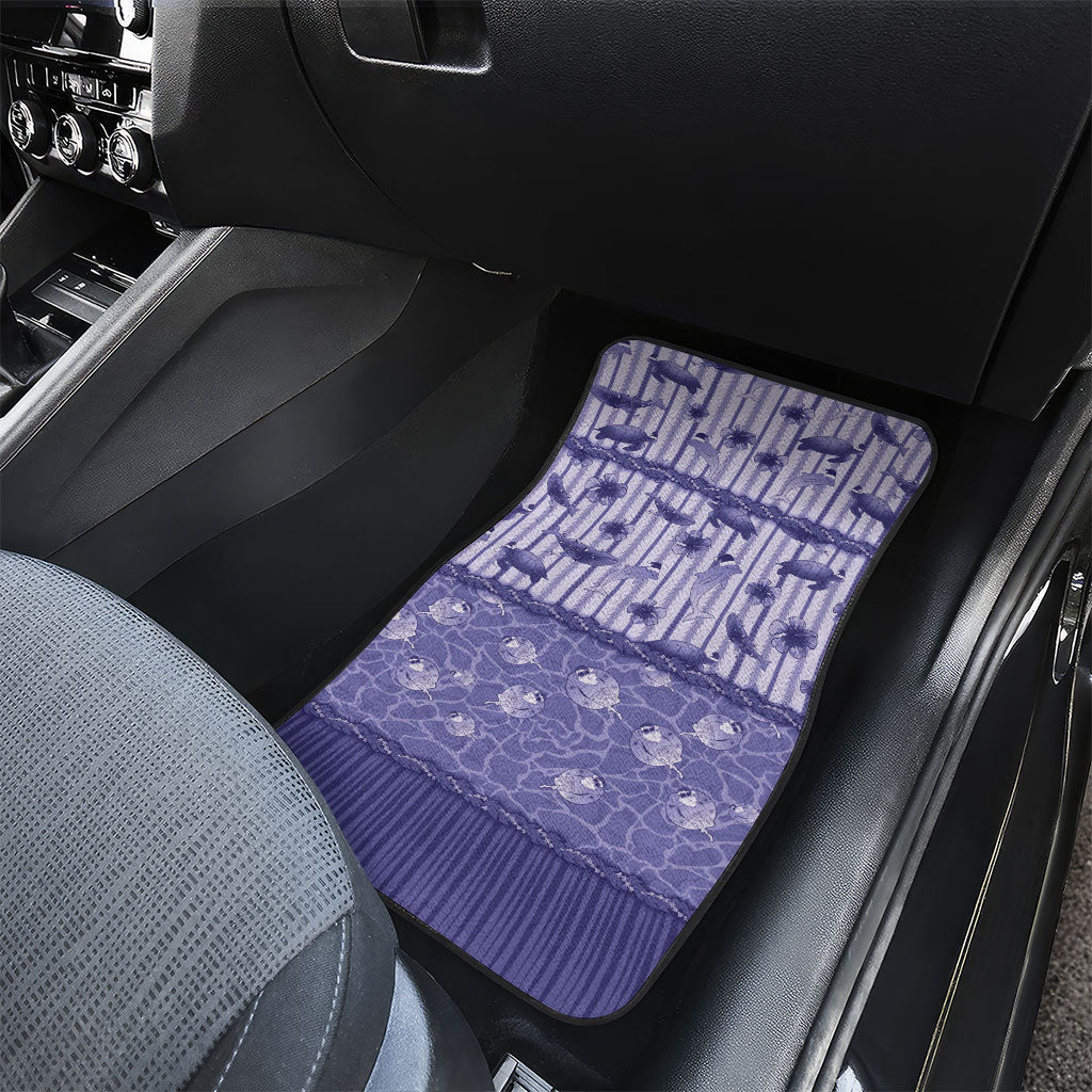Hawaii Christmas In July Car Mats Amethyst Purple Mele Kalikimaka Sea Animals