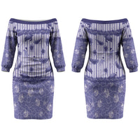 Hawaii Christmas In July Couples Matching Off The Shoulder Long Sleeve Dress and Hawaiian Shirt Amethyst Purple Mele Kalikimaka Sea Animals DT05 - Polynesian Pride