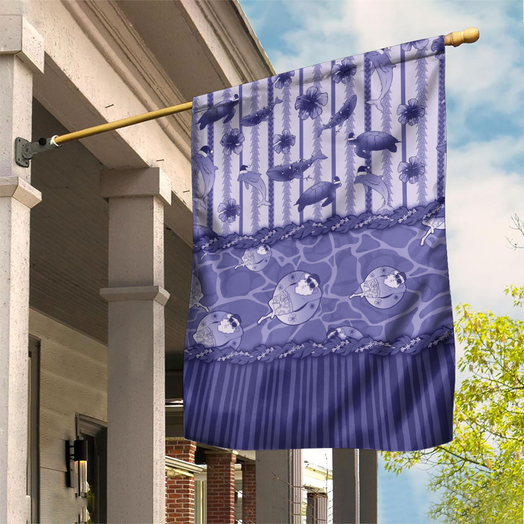 Hawaii Christmas In July Garden Flag Amethyst Purple Mele Kalikimaka Sea Animals
