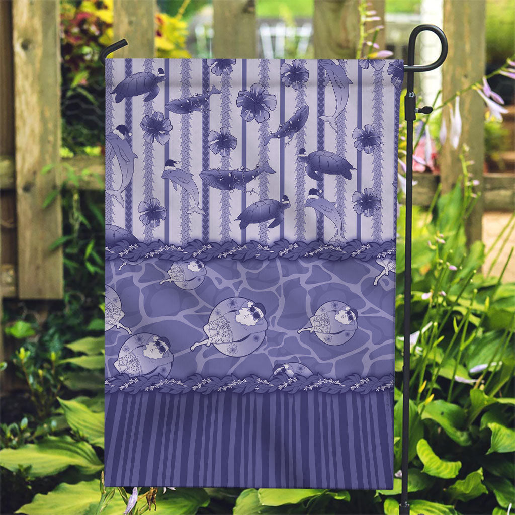 Hawaii Christmas In July Garden Flag Amethyst Purple Mele Kalikimaka Sea Animals