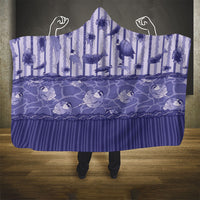 Hawaii Christmas In July Hooded Blanket Amethyst Purple Mele Kalikimaka Sea Animals
