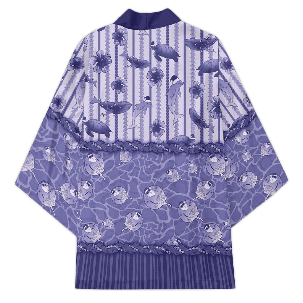 Hawaii Christmas In July Kimono Amethyst Purple Mele Kalikimaka Sea Animals DT05 - Polynesian Pride