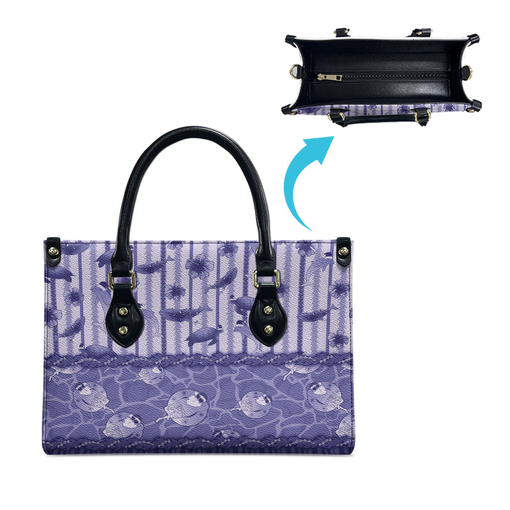 Hawaii Christmas In July Leather Bag Amethyst Purple Mele Kalikimaka Sea Animals DT05 - Polynesian Pride