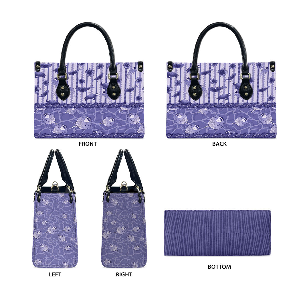 Hawaii Christmas In July Leather Bag Amethyst Purple Mele Kalikimaka Sea Animals DT05 - Polynesian Pride