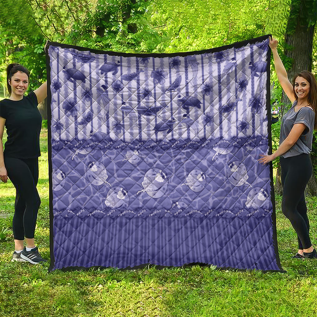 Hawaii Christmas In July Quilt Amethyst Purple Mele Kalikimaka Sea Animals DT05 - Polynesian Pride