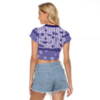 Hawaii Christmas In July Raglan Cropped T Shirt Amethyst Purple Mele Kalikimaka Sea Animals
