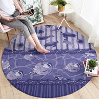 Hawaii Christmas In July Round Carpet Amethyst Purple Mele Kalikimaka Sea Animals DT05 - Polynesian Pride