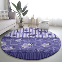 Hawaii Christmas In July Round Carpet Amethyst Purple Mele Kalikimaka Sea Animals DT05 - Polynesian Pride