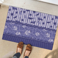 Hawaii Christmas In July Rubber Doormat Amethyst Purple Mele Kalikimaka Sea Animals