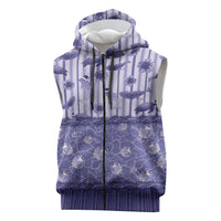 Hawaii Christmas In July Sleeveless Zip Hoodie Amethyst Purple Mele Kalikimaka Sea Animals DT05 Purple - Polynesian Pride