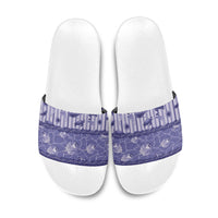 Hawaii Christmas In July Slide Sandals Amethyst Purple Mele Kalikimaka Sea Animals