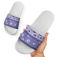 Hawaii Christmas In July Slide Sandals Amethyst Purple Mele Kalikimaka Sea Animals