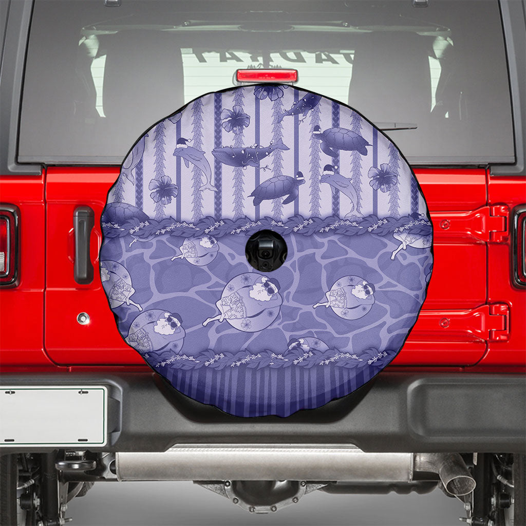 Hawaii Christmas In July Spare Tire Cover Amethyst Purple Mele Kalikimaka Sea Animals