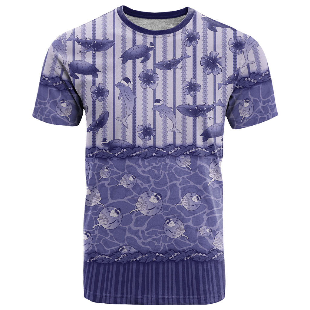Hawaii Christmas In July T Shirt Amethyst Purple Mele Kalikimaka Sea Animals