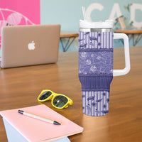 Hawaii Christmas In July Tumbler With Handle Amethyst Purple Mele Kalikimaka Sea Animals