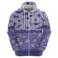 Hawaii Christmas In July Zip Hoodie Amethyst Purple Mele Kalikimaka Sea Animals
