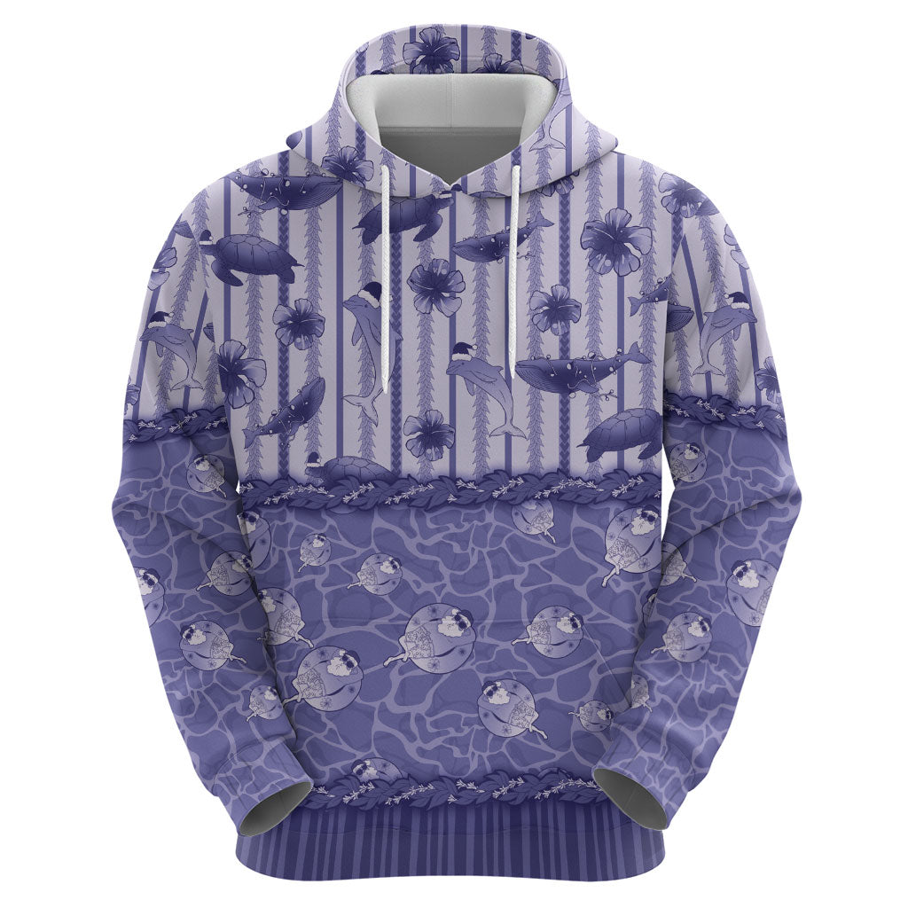 Hawaii Christmas In July Zip Hoodie Amethyst Purple Mele Kalikimaka Sea Animals