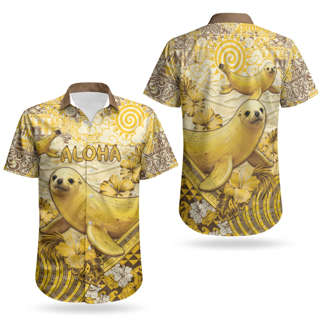 Hawaii Banana Seal Couples Matching Summer Maxi Dress and Hawaiian Shirt Ilio Holo I Ka Uaua Aloha DT05 - Polynesian Pride