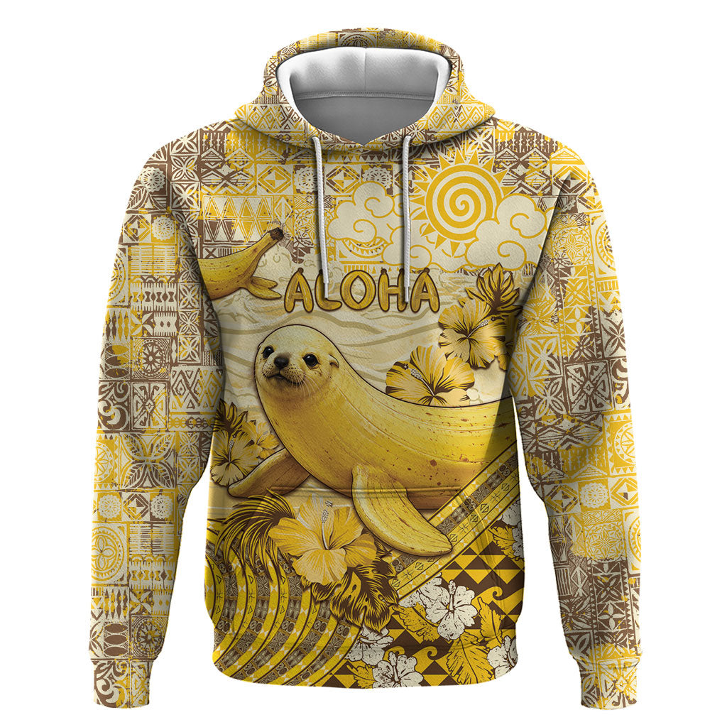 Hawaii Banana Seal Hoodie Ilio Holo I Ka Uaua Aloha DT05 Pullover Hoodie Yellow - Polynesian Pride