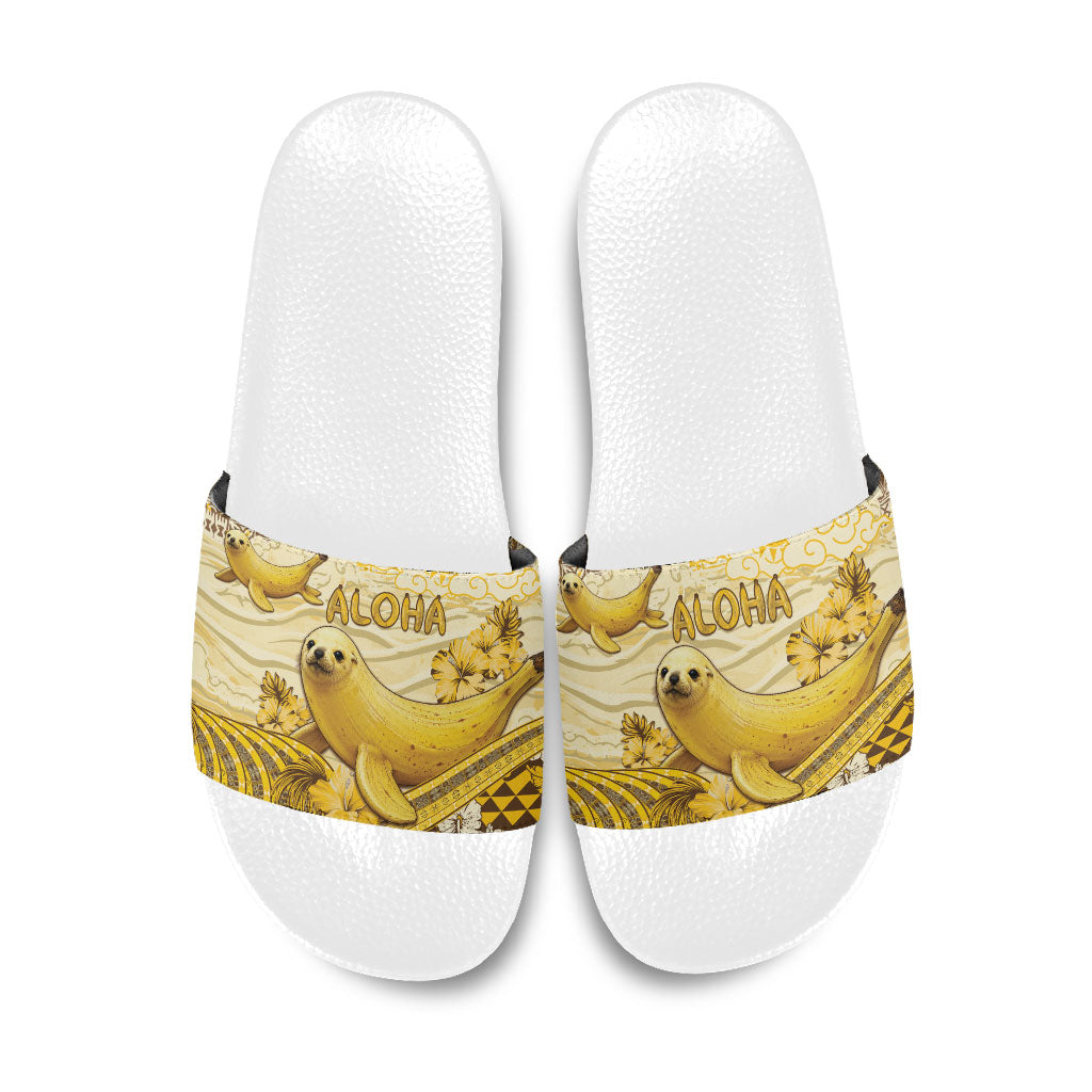 Hawaii Banana Seal Slide Sandals Ilio Holo I Ka Uaua Aloha DT05 Yellow - Polynesian Pride