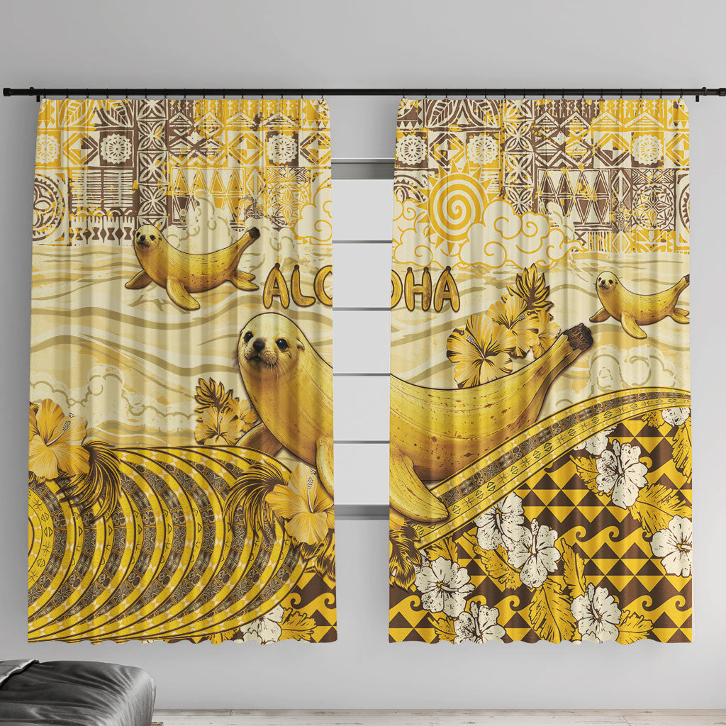 Hawaii Banana Seal Window Curtain Ilio Holo I Ka Uaua Aloha