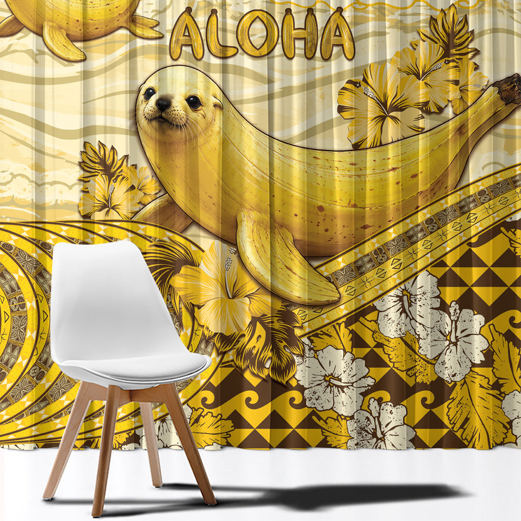 Hawaii Banana Seal Window Curtain Ilio Holo I Ka Uaua Aloha